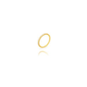 Silver Zirconia Ring - Crisscross - Gold Plated and Rhodium-Plated Silver