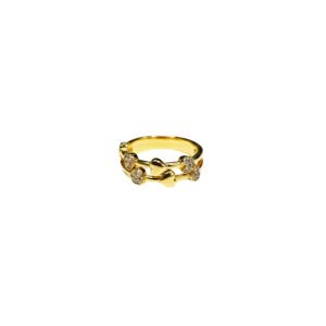 Silver Ring – Heart Zirconia - Gold Plated and Rhodium-Plated Silver